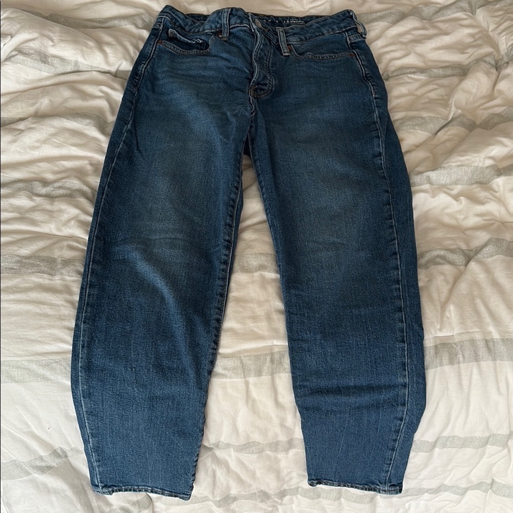 Old Navy Women's O.G. Straight High Rise Jeans - Dark Blue